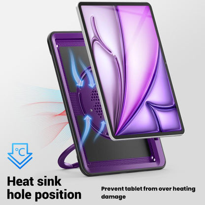 For iPad Air 13 2025 / 2024 Honeycomb Hybrid Tablet Case with Handle Holder & Strap(Purple) - iPad Air 13 2025 / 2024 Cases by buy2fix | Online Shopping UK | buy2fix