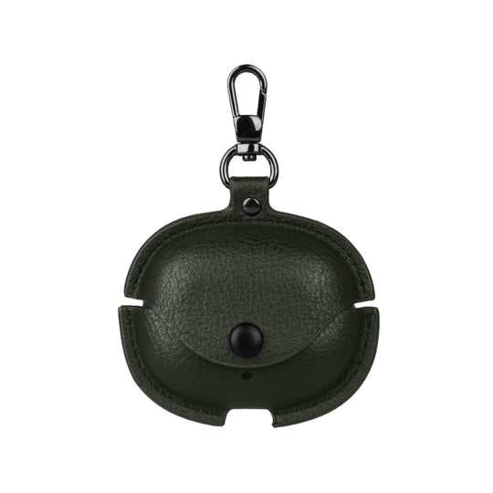 For Realme Buds Air 5 Pro Leather Earphone Protective Case with Hook(Green)