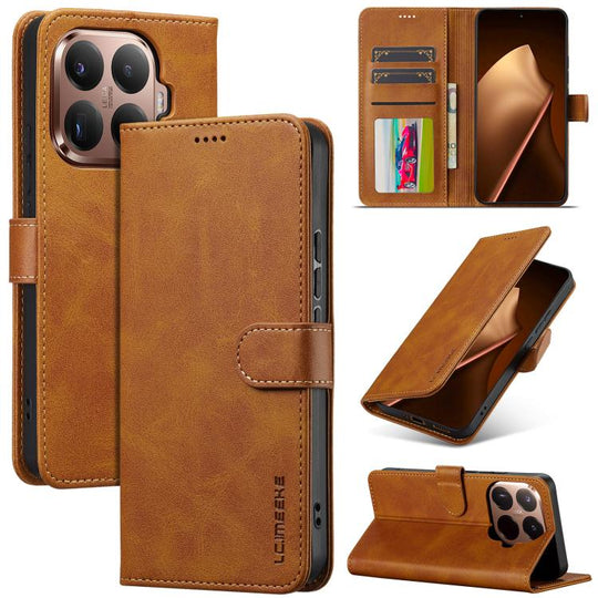For Xiaomi 15T Pro 5G LC.IMEEKE Calf Texture Leather Phone Case(Brown)