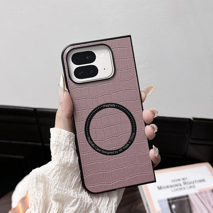 For Google Pixel 9 Pro Fold Crocodile Pattern Leather MagSafe Magnetic Phone Case(Purple) by buy2fix