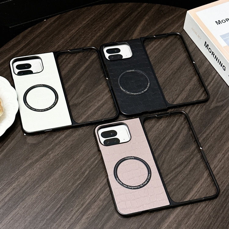 For Google Pixel 9 Pro Fold Crocodile Pattern Leather MagSafe Magnetic Phone Case(Black) by buy2fix