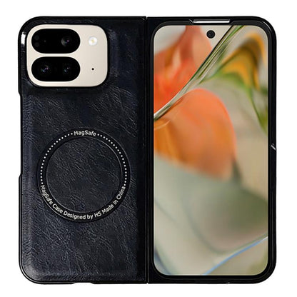 For Google Pixel 9 Pro Fold Crazy Horse Pattern Leather MagSafe Magnetic Phone Case(Black) by buy2fix