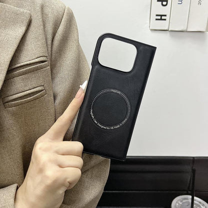 For Google Pixel 9 Pro Fold Crazy Horse Pattern Leather MagSafe Magnetic Phone Case(Black) by buy2fix