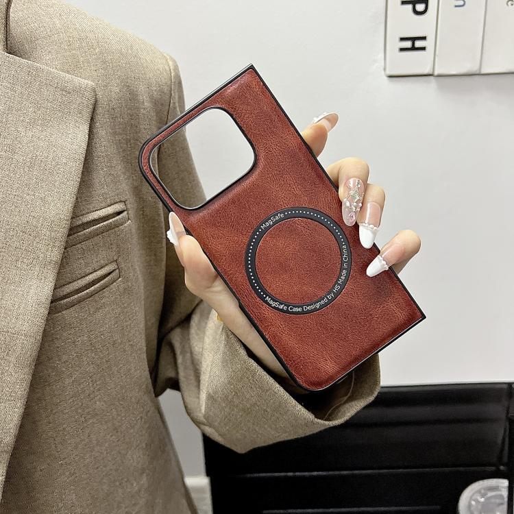 For Google Pixel 9 Pro Fold Crazy Horse Pattern Leather MagSafe Magnetic Phone Case(Coffee) by buy2fix