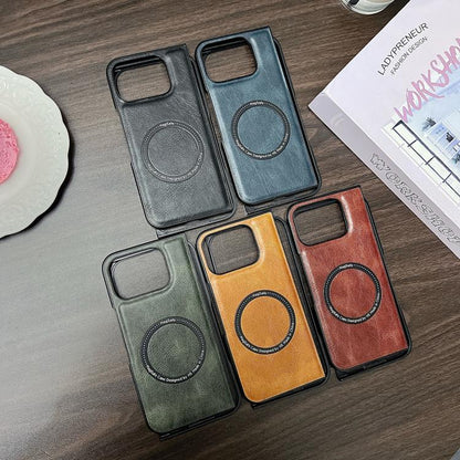 For Google Pixel 9 Pro Fold Crazy Horse Pattern Leather MagSafe Magnetic Phone Case(Coffee) by buy2fix