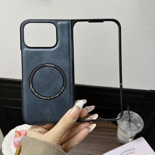 For Google Pixel 9 Pro Fold Crazy Horse Pattern Leather MagSafe Magnetic Phone Case(Blue) by buy2fix