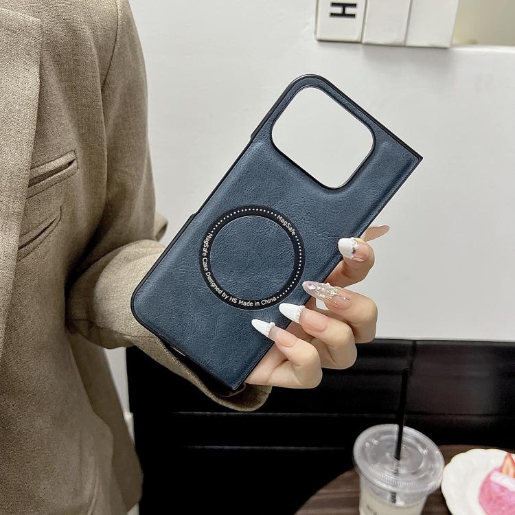 For Google Pixel 9 Pro Fold Crazy Horse Pattern Leather MagSafe Magnetic Phone Case(Blue) by buy2fix