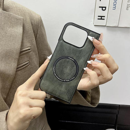 For Google Pixel 9 Pro Fold Crazy Horse Pattern Leather MagSafe Magnetic Phone Case(Green) by buy2fix