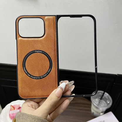 For Google Pixel 9 Pro Fold Crazy Horse Pattern Leather MagSafe Magnetic Phone Case(Brown) by buy2fix