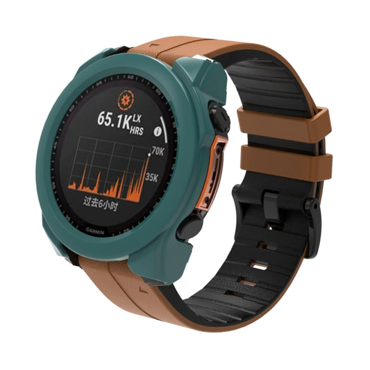 For Garmin Fenix 8 AMOLED 51mm Tempered Glass Film Integrated PC Watch Protective Case(Green) - Watch Cases by buy2fix | Online Shopping UK | buy2fix