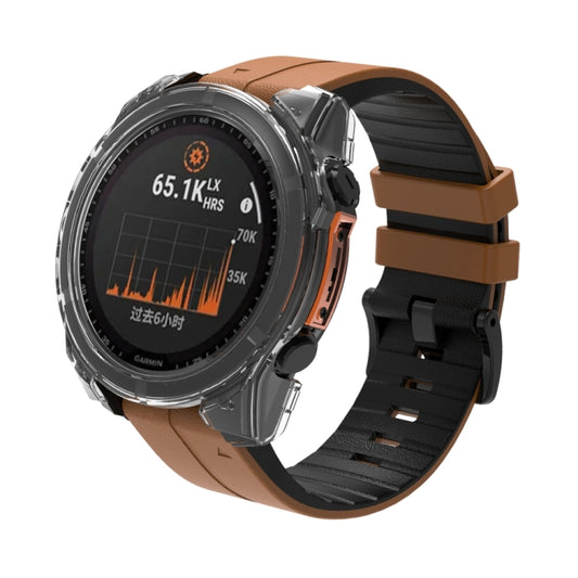 For Garmin Fenix 8 AMOLED 51mm Tempered Glass Film Integrated PC Watch Protective Case(Transparent) - Watch Cases by buy2fix | Online Shopping UK | buy2fix
