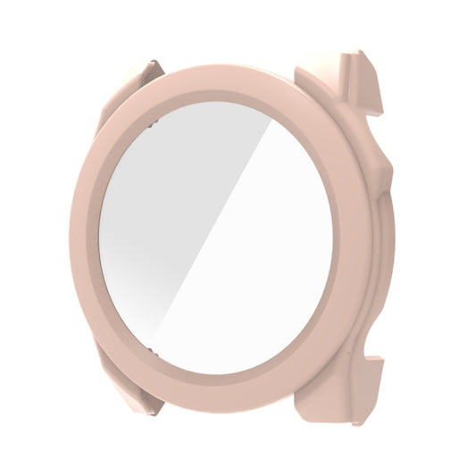 For Garmin Fenix 8 AMOLED 43mm Tempered Glass Film Integrated PC Watch Protective Case(Pink) - Watch Cases by buy2fix | Online Shopping UK | buy2fix