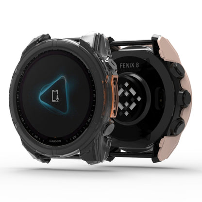 For Garmin Fenix 8 AMOLED 47mm Tempered Glass Film Integrated PC Watch Protective Case(Black) - Watch Cases by buy2fix | Online Shopping UK | buy2fix