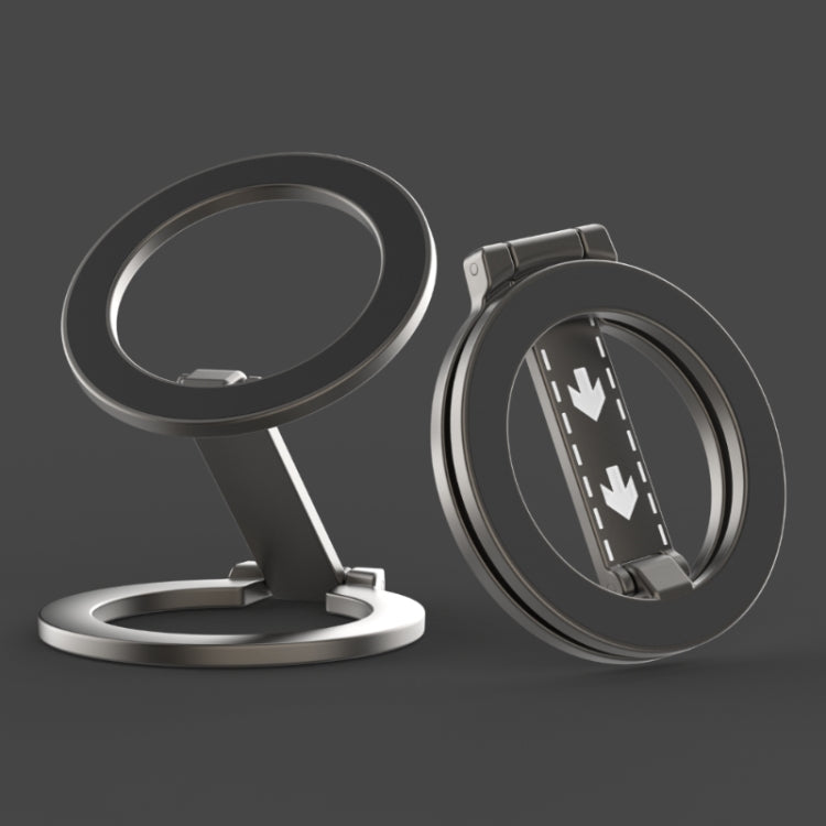 Z-shaped Double-sided Magnetic MagSafe Foldable Ring Phone Holder with Pattern(Black) - Ring Holder by buy2fix | Online Shopping UK | buy2fix