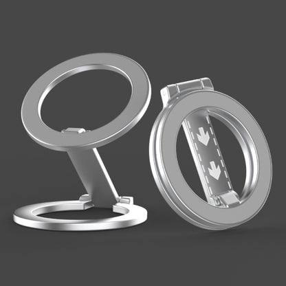 Z-shaped Double-sided Magnetic MagSafe Foldable Ring Phone Holder with Pattern(Silver) - Ring Holder by buy2fix | Online Shopping UK | buy2fix