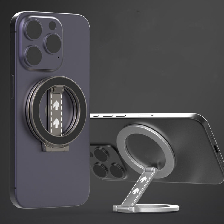 Z-shaped Double-sided Magnetic MagSafe Foldable Ring Phone Holder with Pattern(Silver) - Ring Holder by buy2fix | Online Shopping UK | buy2fix
