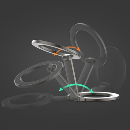 Z-shaped Double-sided Magnetic MagSafe Foldable Ring Phone Holder with Pattern(Black) - Ring Holder by buy2fix | Online Shopping UK | buy2fix