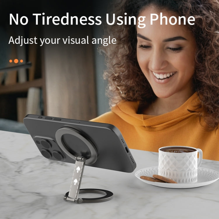 Z-shaped Double-sided Magnetic MagSafe Foldable Ring Phone Holder with Pattern(Silver) - Ring Holder by buy2fix | Online Shopping UK | buy2fix