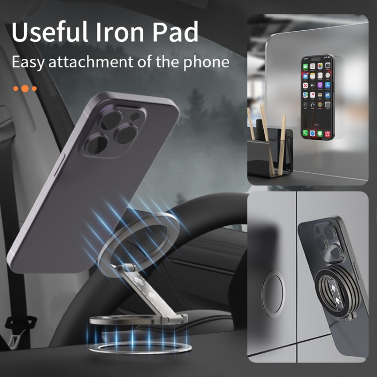 Z-shaped Double-sided Magnetic MagSafe Foldable Ring Phone Holder with Pattern(Black) - Ring Holder by buy2fix | Online Shopping UK | buy2fix