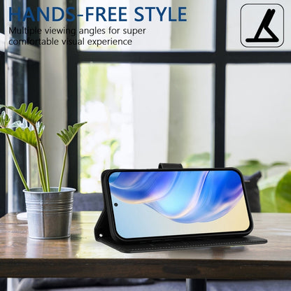 For Motorola Moto G Play 5G 2024 Oversea Honeycomb Embossing RFID Leather Phone Case(Black) by buy2fix