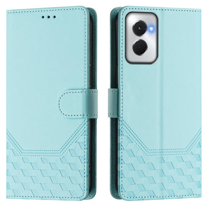 For Motorola Moto G Power 5G 2024 Honeycomb Embossing RFID Leather Phone Case(Mint Green) by buy2fix