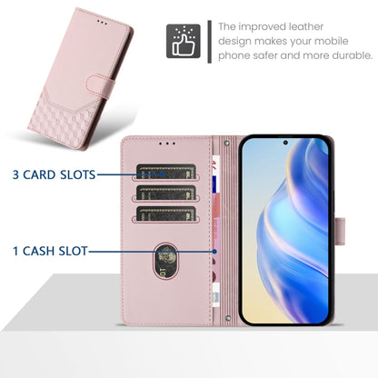 For Motorola Moto G Power 5G 2024 Honeycomb Embossing RFID Leather Phone Case(Pink) by buy2fix