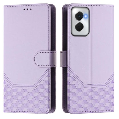 For Motorola Moto G Power 5G 2024 Honeycomb Embossing RFID Leather Phone Case(Light Purple) by buy2fix