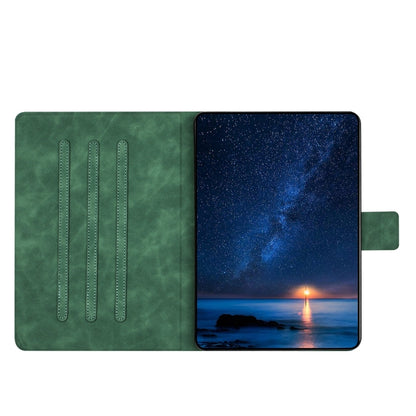 For iPad 10.2 2021 / 2020 / 10.5 2019 Embossed Couple Cat Smart Tablet Leather Case(Green) - iPad 10.2 Cases by buy2fix | Online Shopping UK | buy2fix