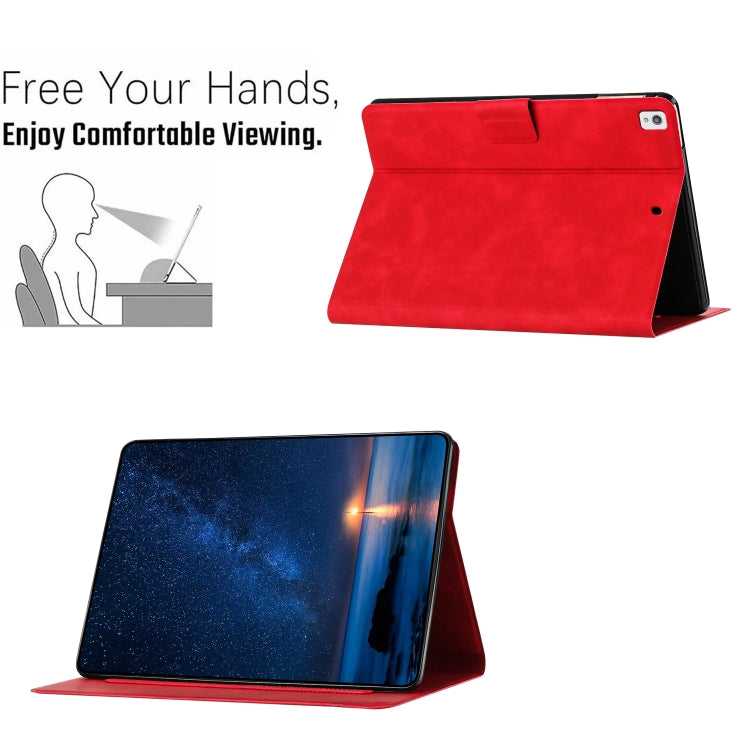 For iPad 10.2 2021 / 2020 / 10.5 2019 Embossed Couple Cat Smart Tablet Leather Case(Red) - iPad 10.2 Cases by buy2fix | Online Shopping UK | buy2fix