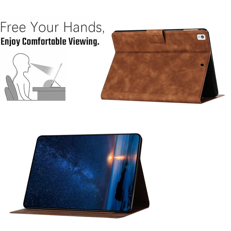 For iPad 10.2 2021 / 2020 / 10.5 2019 Embossed Couple Cat Smart Tablet Leather Case(Brown) - iPad 10.2 Cases by buy2fix | Online Shopping UK | buy2fix