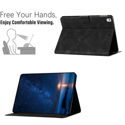 For iPad 10.2 2021 / 2020 / 10.5 2019 Embossed Couple Cat Smart Tablet Leather Case(Black) - iPad 10.2 Cases by buy2fix | Online Shopping UK | buy2fix