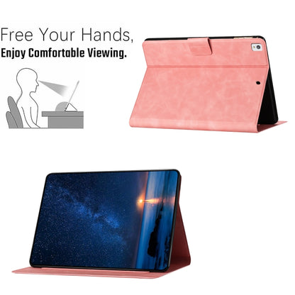 For iPad 10.2 2021 / 2020 / 10.5 2019 Embossed Couple Cat Smart Tablet Leather Case(Pink) - iPad 10.2 Cases by buy2fix | Online Shopping UK | buy2fix