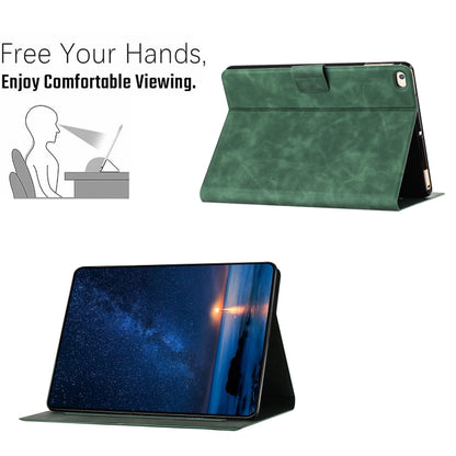 For iPad Air / Air 2 / 9.7 2017 / 2018 Embossed Couple Cat Smart Tablet Leather Case(Green) - iPad 9.7 (2018) & (2017) Cases by buy2fix | Online Shopping UK | buy2fix