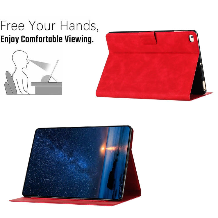 For iPad Air / Air 2 / 9.7 2017 / 2018 Embossed Couple Cat Smart Tablet Leather Case(Red) - iPad 9.7 (2018) & (2017) Cases by buy2fix | Online Shopping UK | buy2fix