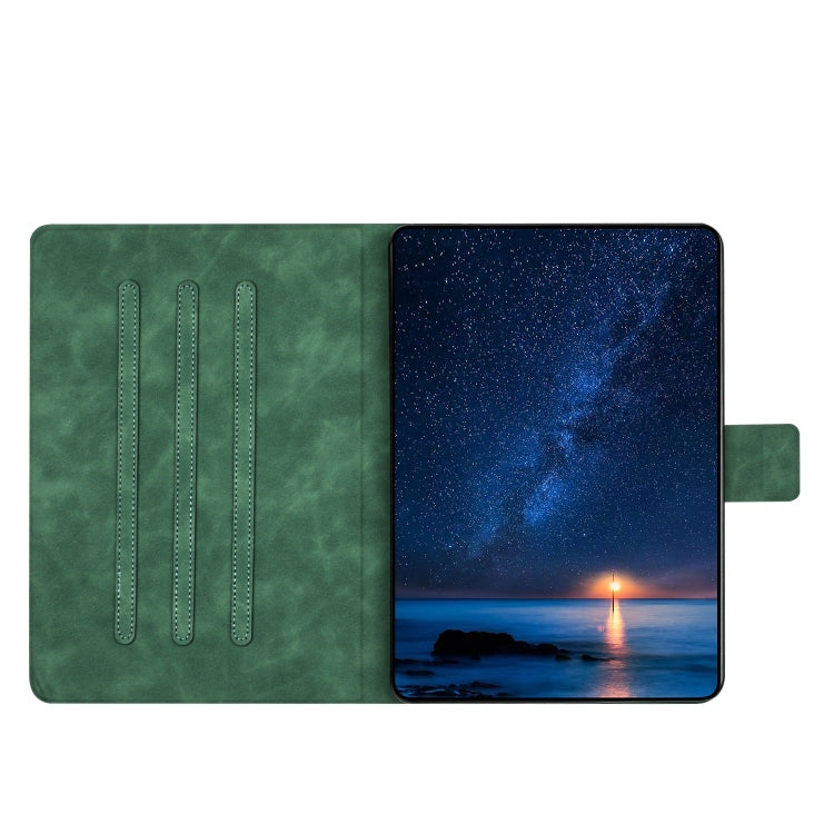 For iPad 2025 / 2022 Embossed Couple Cat Smart Tablet Leather Case(Green) - iPad 2025 / 2022 Cases by buy2fix | Online Shopping UK | buy2fix