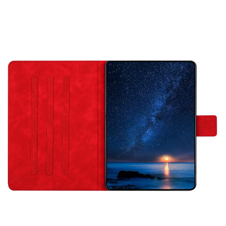 For iPad 2025 / 2022 Embossed Couple Cat Smart Tablet Leather Case(Red) - iPad 2025 / 2022 Cases by buy2fix | Online Shopping UK | buy2fix
