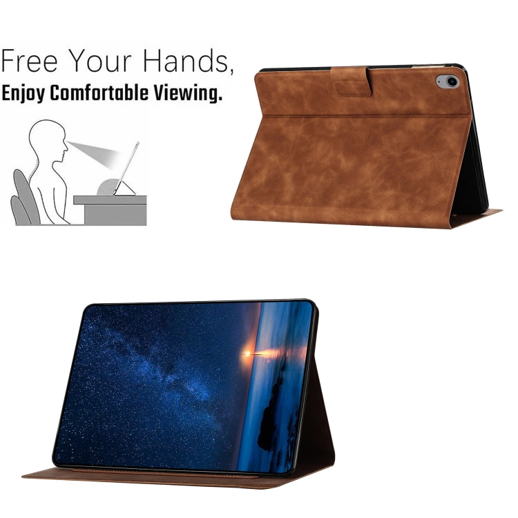 For iPad 2025 / 2022 Embossed Couple Cat Smart Tablet Leather Case(Brown) - iPad 2025 / 2022 Cases by buy2fix | Online Shopping UK | buy2fix
