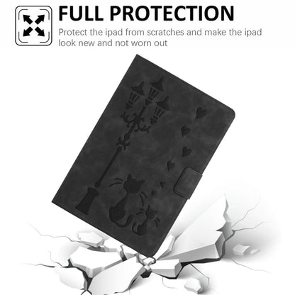 For iPad 2025 / 2022 Embossed Couple Cat Smart Tablet Leather Case(Black) - iPad 2025 / 2022 Cases by buy2fix | Online Shopping UK | buy2fix