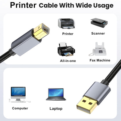 USB 2.0 A Male to B Male Square Port Printer Data Transmission Extension Cable, Length:1.8m by buy2fix