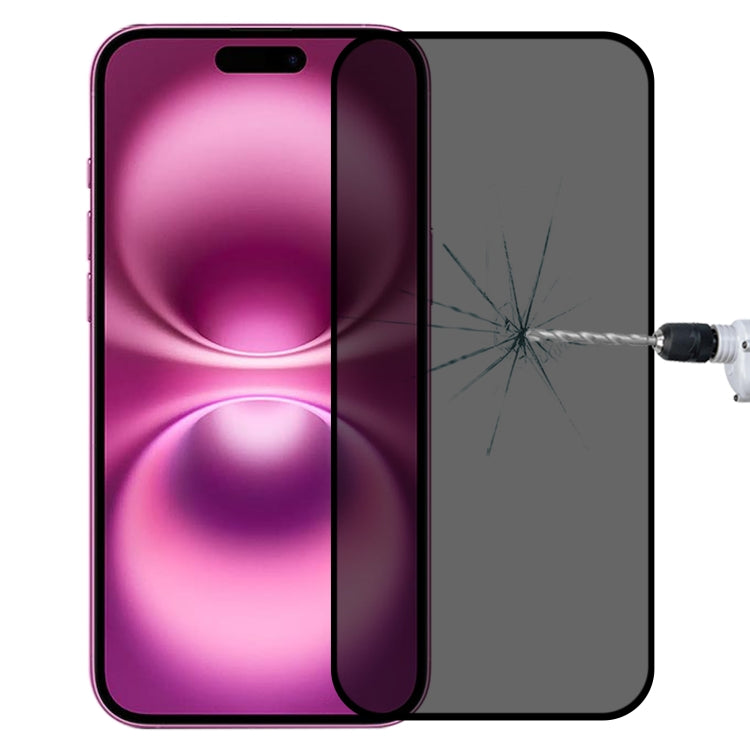 For iPhone 16 Plus Full Cover Anti-spy Silk Screen Tempered Glass Film by buy2fix