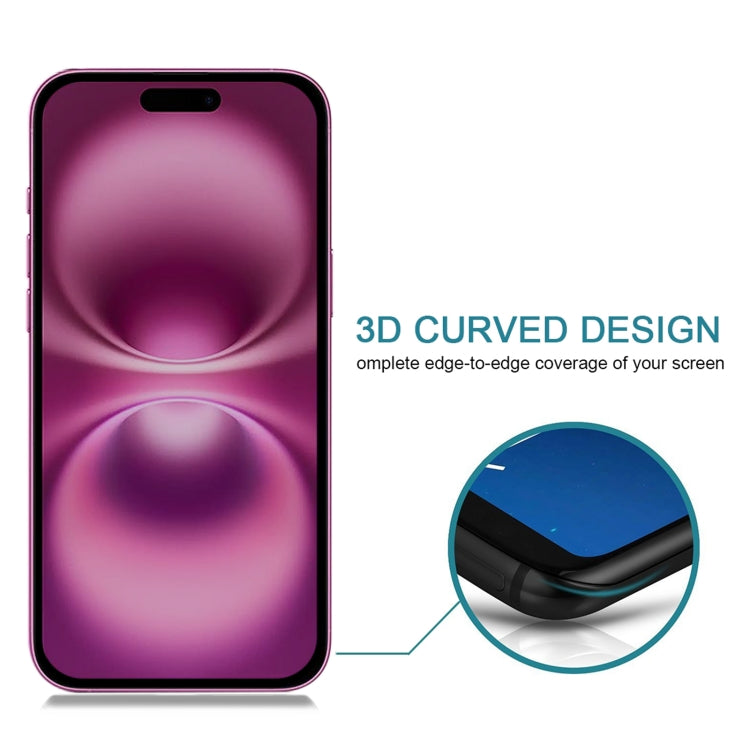 For iPhone 16 Plus Full Cover Anti-spy Silk Screen Tempered Glass Film by buy2fix