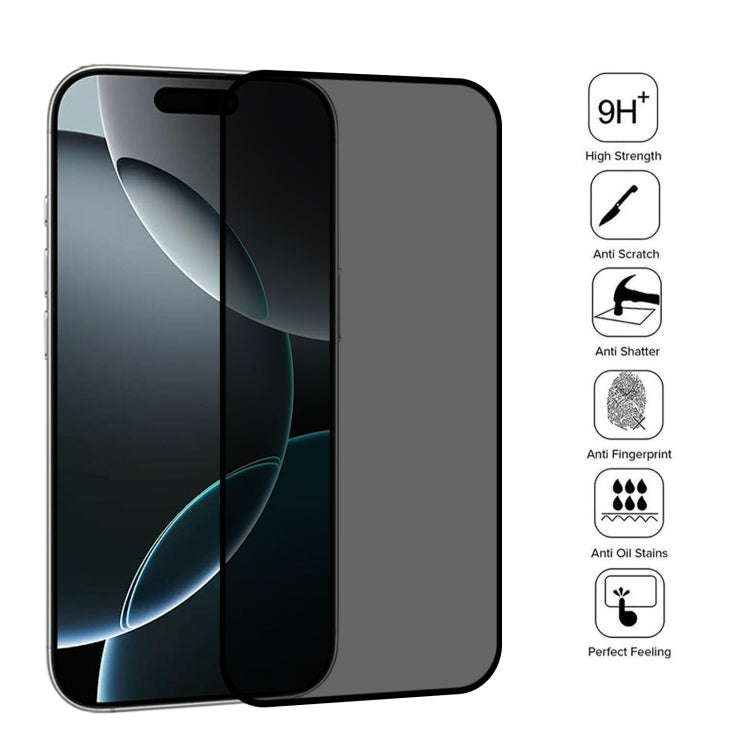 For iPhone 16 Pro Full Cover Anti-spy Silk Screen Tempered Glass Film by buy2fix