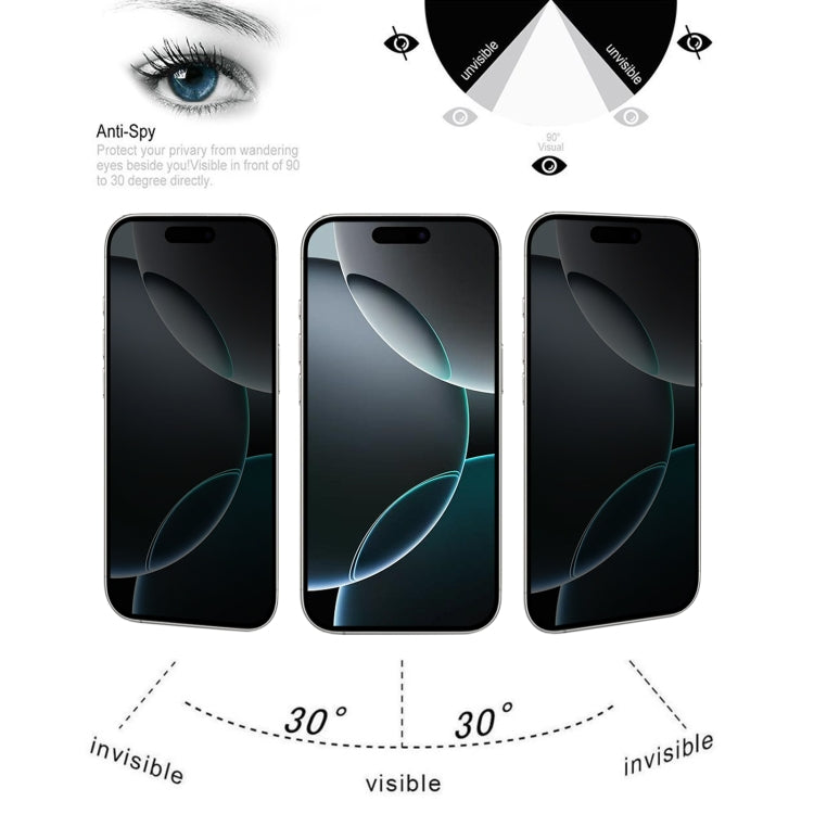 For iPhone 16 Pro Full Cover Anti-spy Silk Screen Tempered Glass Film by buy2fix