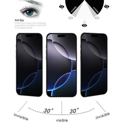 For iPhone 16 Pro Max Full Cover Anti-spy Silk Screen Tempered Glass Film by buy2fix