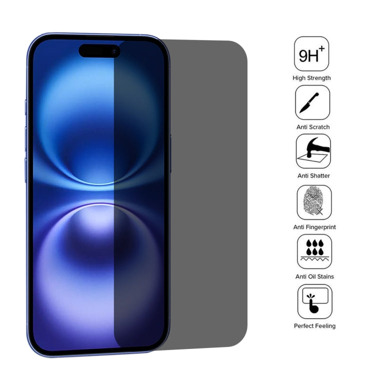 For iPhone 16 High Transparency Full Cover Anti-spy Tempered Glass Film - iPhone 16 Tempered Glass by buy2fix | Online Shopping UK | buy2fix