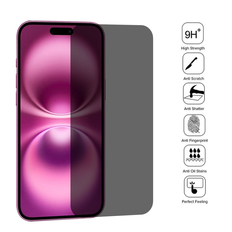 For iPhone 16 Plus High Transparency Full Cover Anti-spy Tempered Glass Film - iPhone 16 Plus Tempered Glass by buy2fix | Online Shopping UK | buy2fix