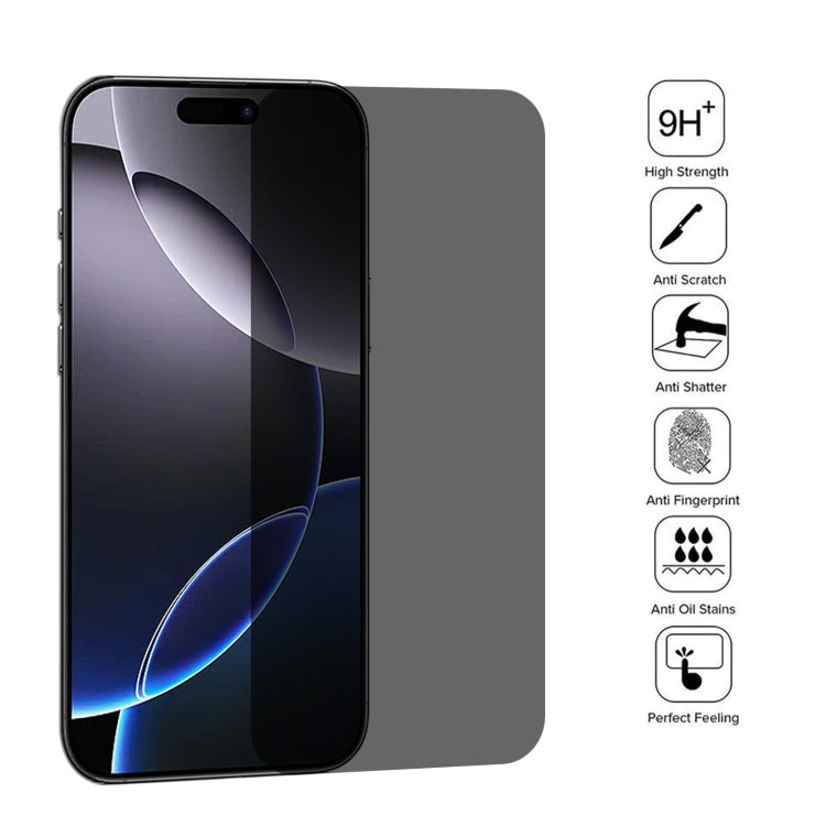 For iPhone 16 Pro Max High Transparency Full Cover Anti-spy Tempered Glass Film by buy2fix
