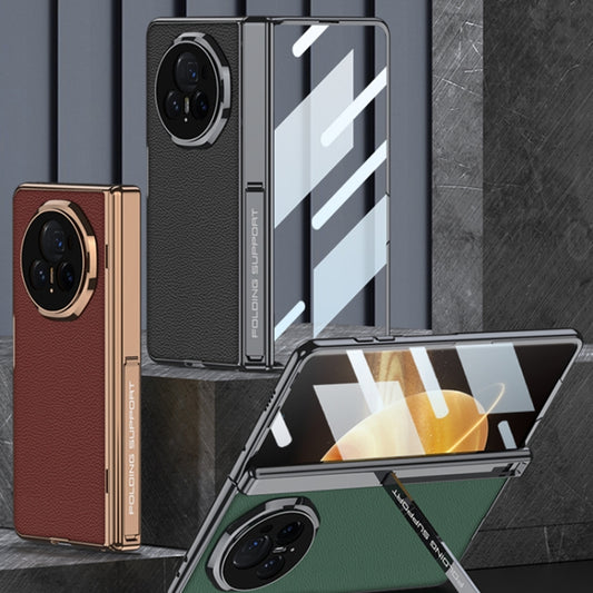 For Honor Magic V3 GKK Integrated Magnetic Fold Hinge Leather Shockproof Phone Case(Sand Gold) - Honor Cases by GKK | Online Shopping UK | buy2fix