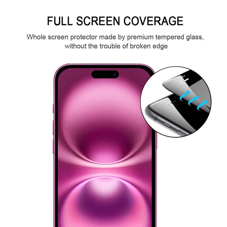For iPhone 16 Plus Full Glue Screen Tempered Glass Film by buy2fix
