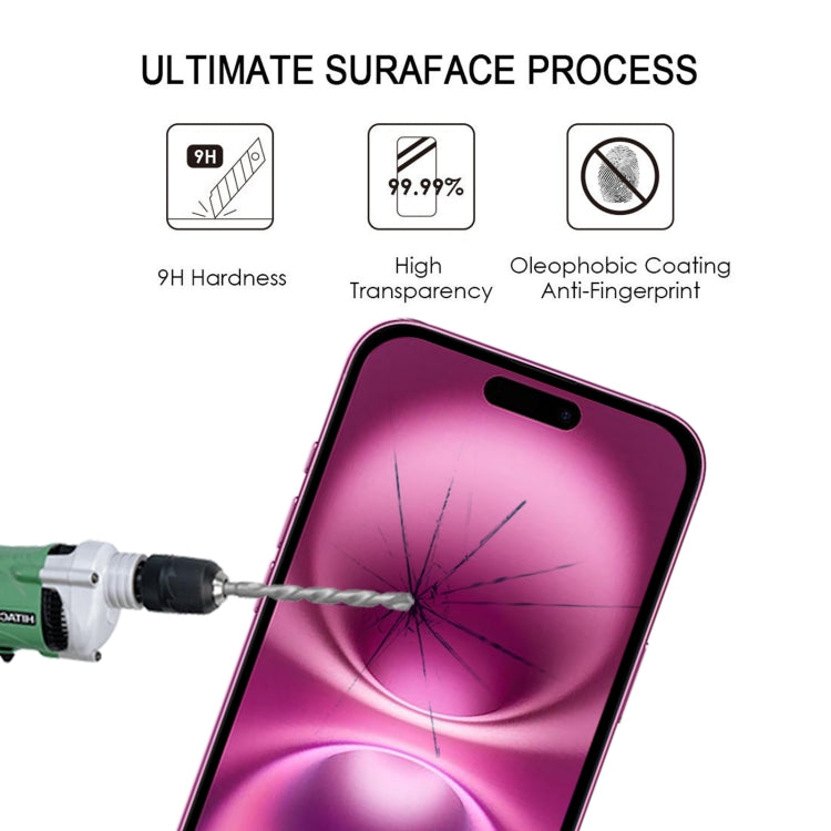 For iPhone 16 Plus Full Glue Screen Tempered Glass Film by buy2fix